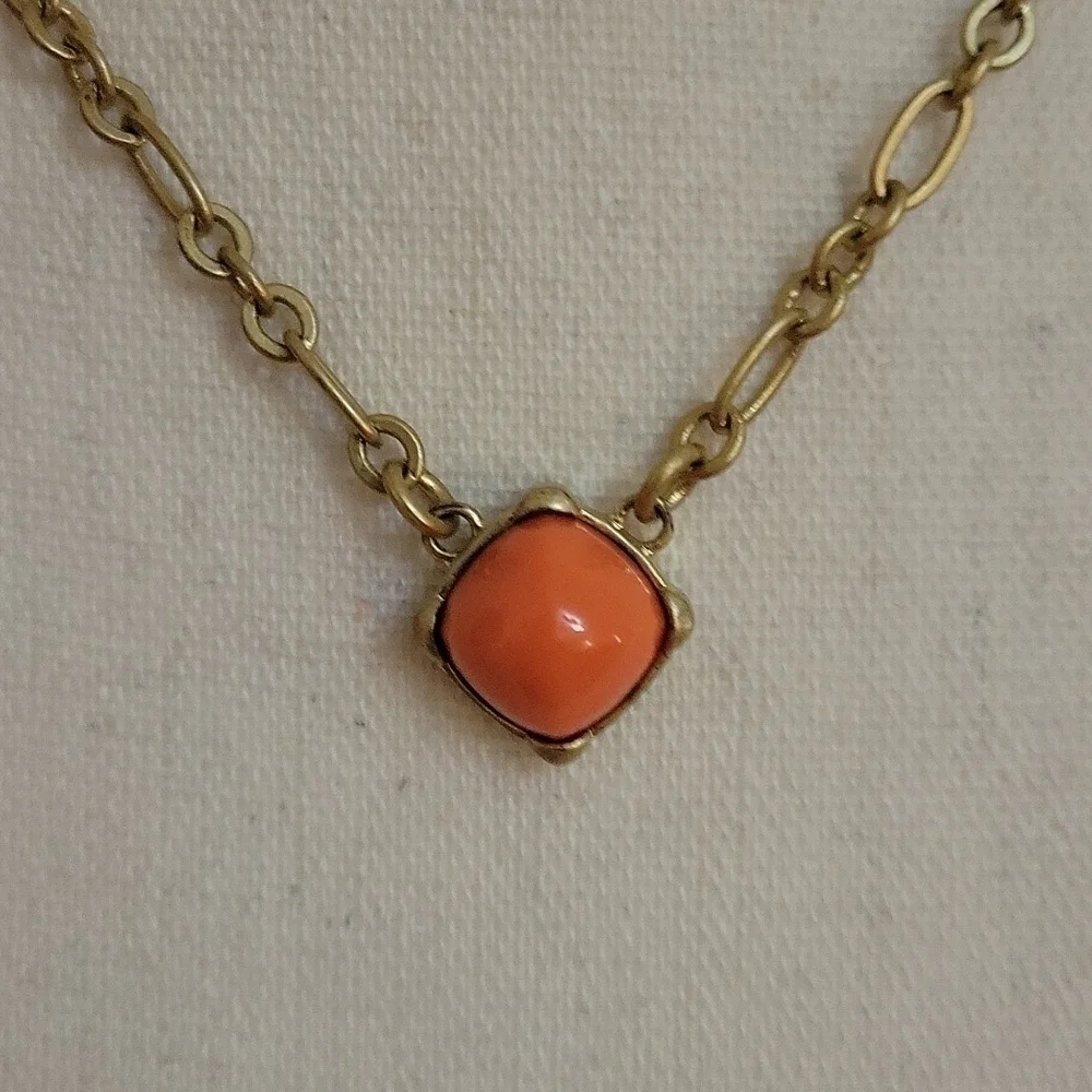 3/$30 LIA SOPHIA Adjustable Chain Necklace Acrylic Diamond Shape Pendant